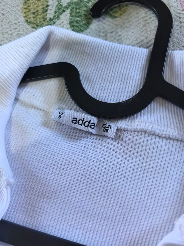 Addax beyaz v yaka elbise - Görsel 4