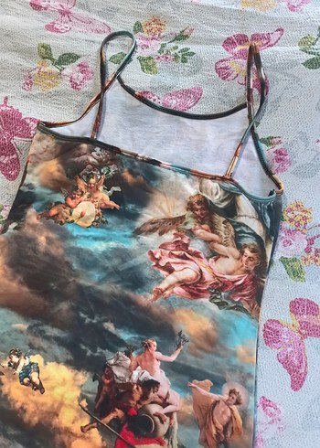 Vintage tarzda askılı elbise - Görsel 5