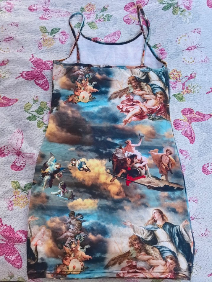 Vintage tarzda askılı elbise - Görsel 2