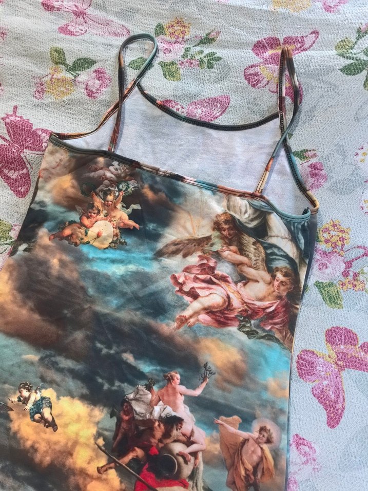 Vintage tarzda askılı elbise - Görsel 5