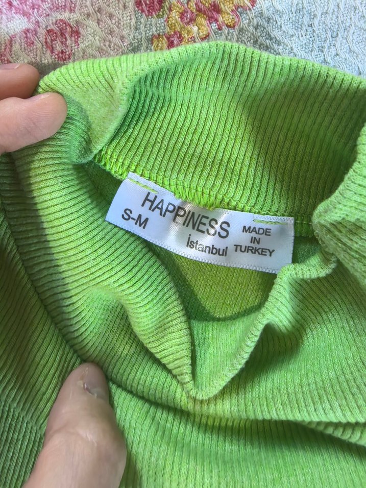 Fıstık yeşili boğazlı bluz - Görsel 2