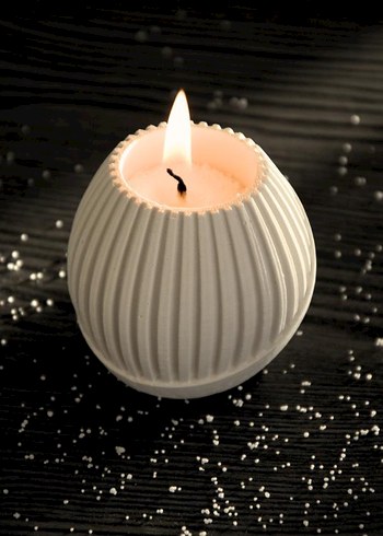 Beyaz Yuvarlak Dekoratif Mum - Görsel 2