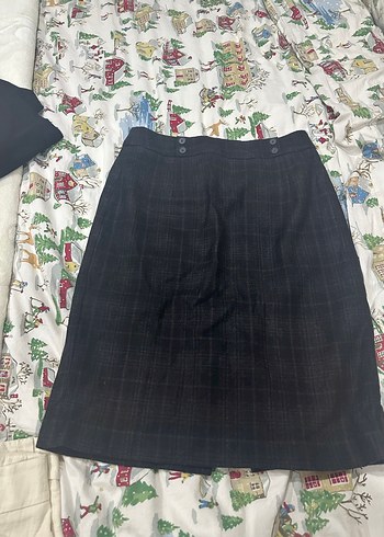 Beymen club ekose yünlü Pilili Midi etek - Görsel 2