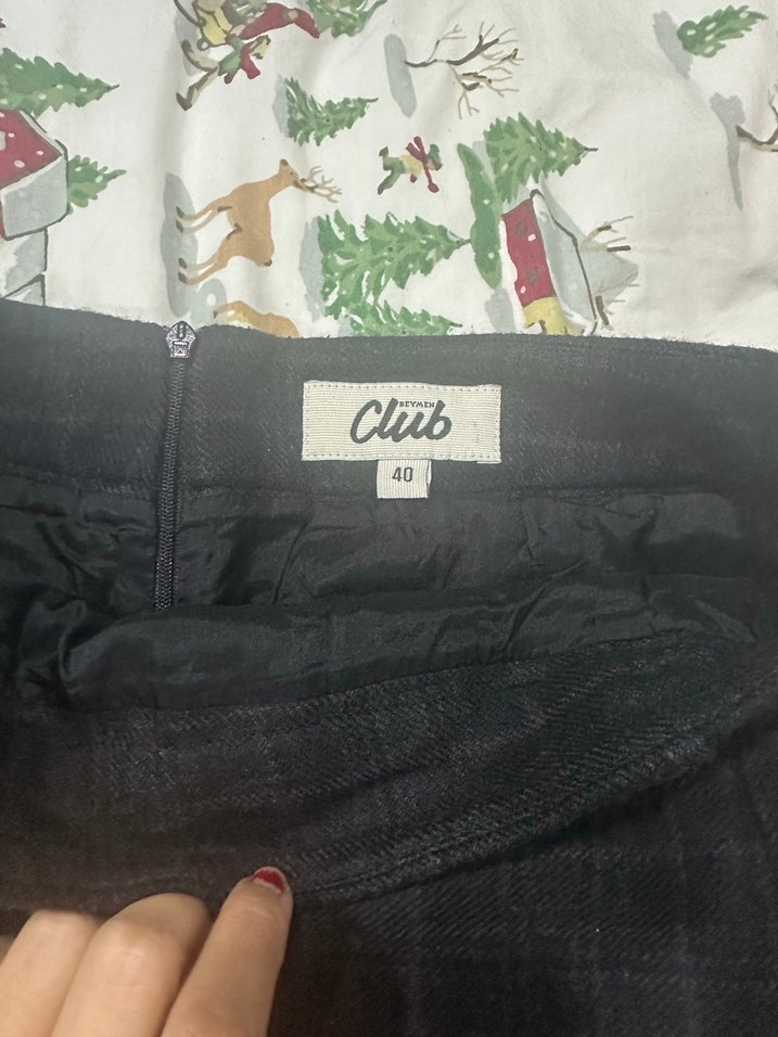 Beymen club ekose yünlü Pilili Midi etek - Görsel 3