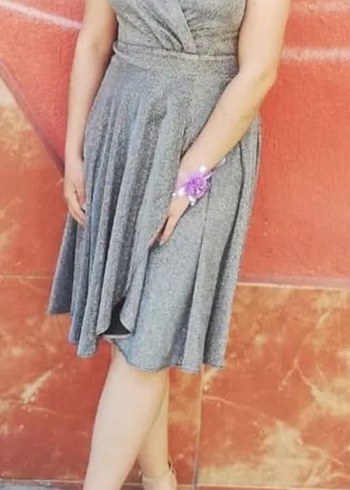 gri simli mezuniyet/düğün abiye,düğün abiye,mezuniyet abiye - Görsel 4