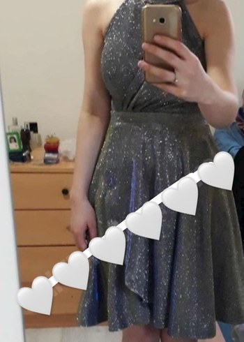 gri simli mezuniyet/düğün abiye,düğün abiye,mezuniyet abiye - Görsel 3