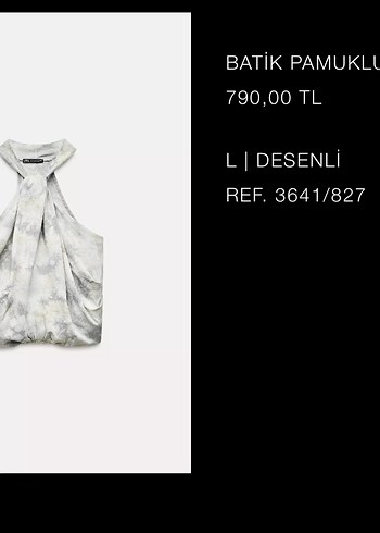 Zara Gri Batik Desenli bluz