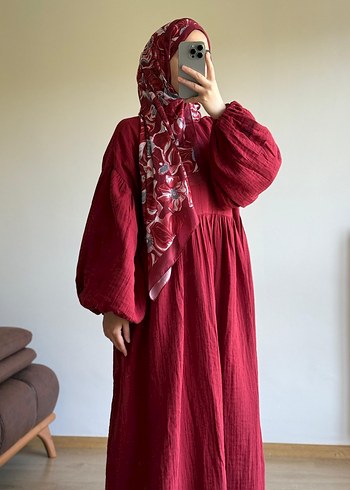 Diğer Bordo Müslin Elbise