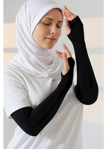 Siyah Uzun Parmak Geçirmeli Kolluk