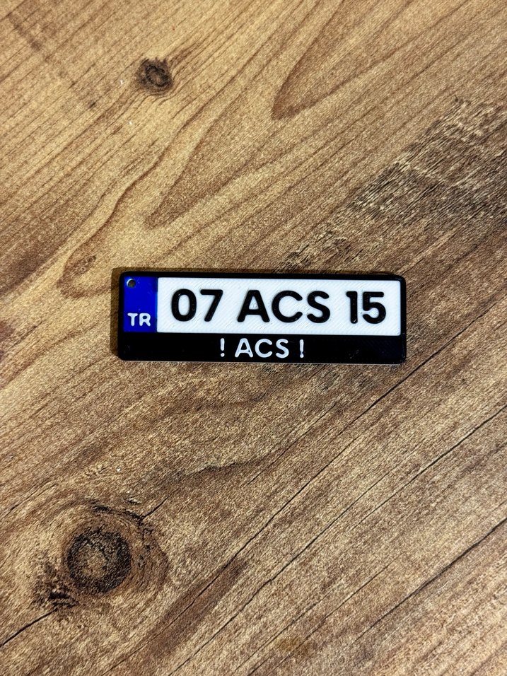 Kişiye Özel Siyah Plaka Anahtarlık - Görsel 3