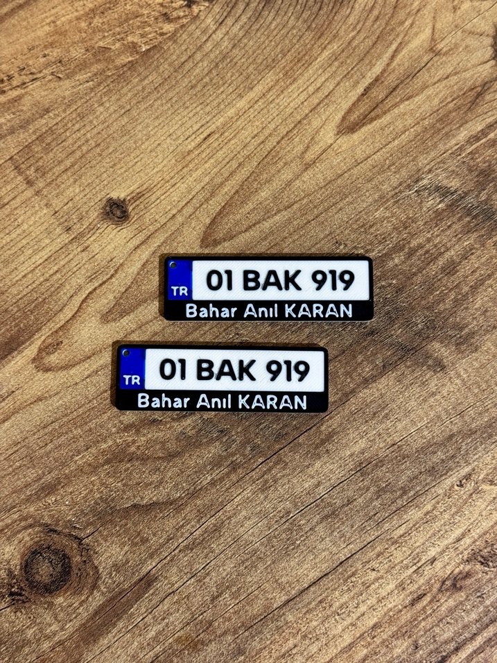 Kişiye Özel Siyah Plaka Anahtarlık - Görsel 2