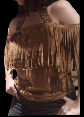 Bershka Bohemian suede top 