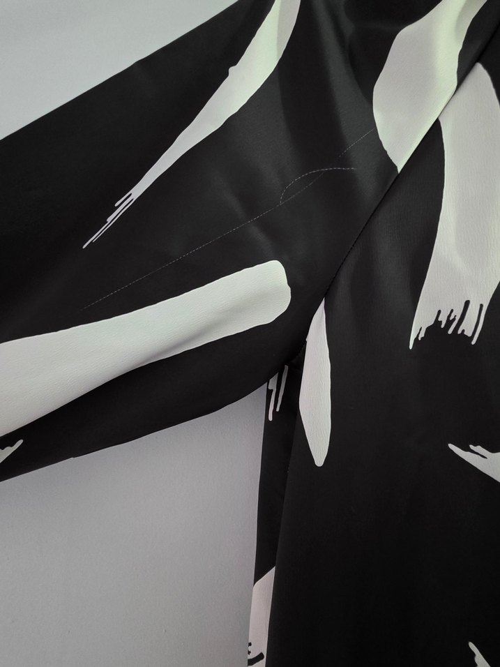 Kadın Siyah Beyaz Uzun Elbise - Görsel 2