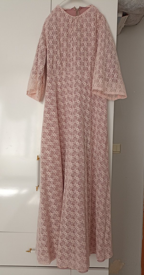 Bej Nakışlı Dantel Detaylı davet günlük ve abiye - Görsel 4