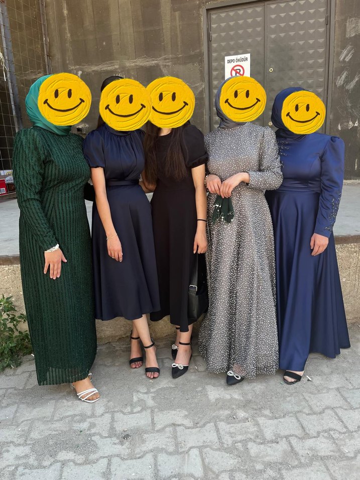 Uzun Kol Drapeli Yeşil Kadın Elbise sal fiyata dahildir - Görsel 3