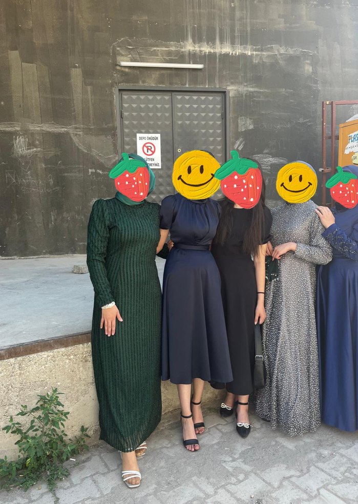 Uzun Kol Drapeli Yeşil Kadın Elbise sal fiyata dahildir - Görsel 4