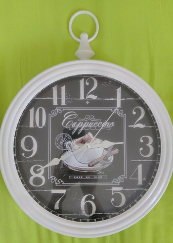  Beden beyaz Renk Beyaz Duvar Saati Cappuccino Temalı