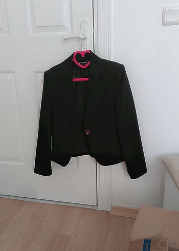 Kadın Siyah Mini Blazer Ceket