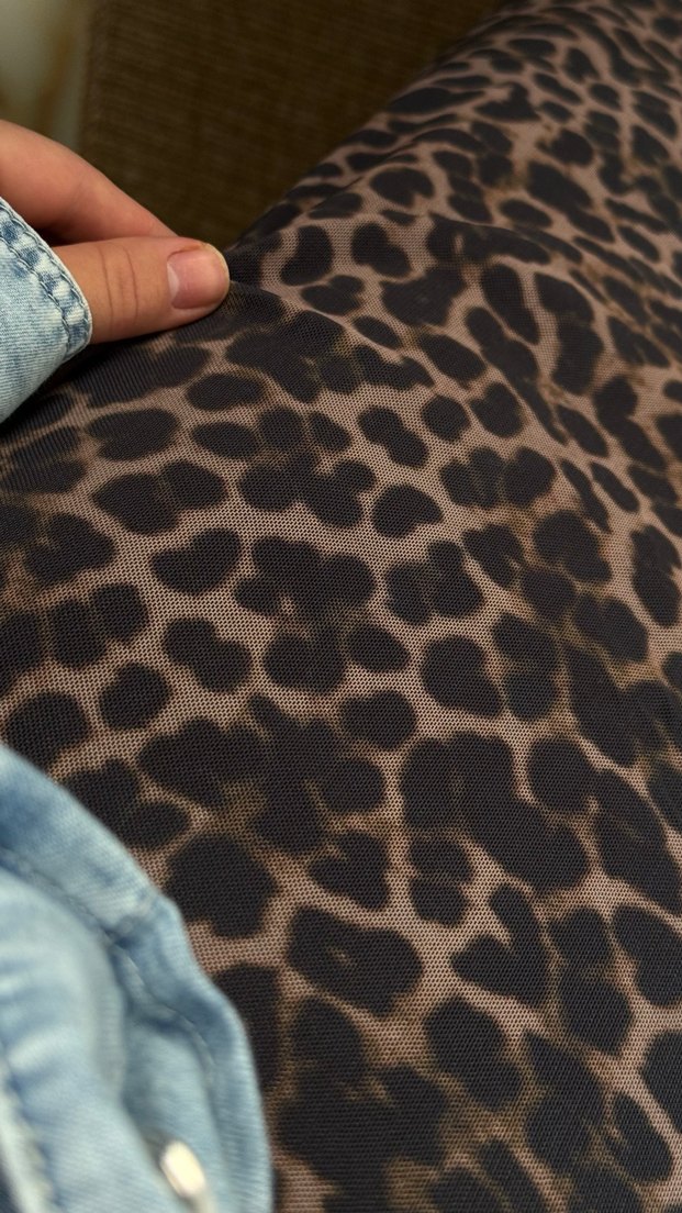 Kahverengi Leopar Desenli Uzun Etek - Görsel 2