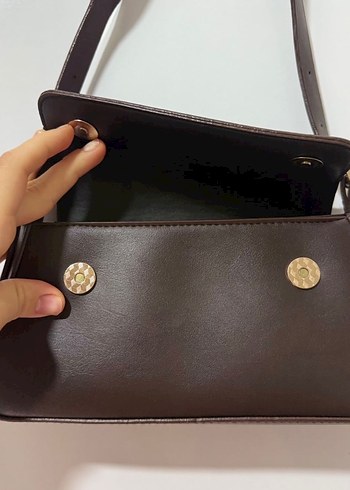 Kahverengi Deri Kadın Omuz Çantası - Görsel 2