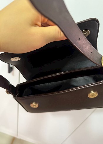 Kahverengi Deri Kadın Omuz Çantası - Görsel 3