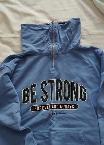 11-12 Yaş Beden Mavi Kadın Sweatshirt