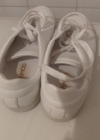 Beyaz Bağcıklı Kadın Sneaker - Görsel 6