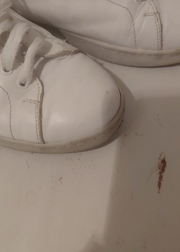 Beyaz Bağcıklı Kadın Sneaker - Görsel 5