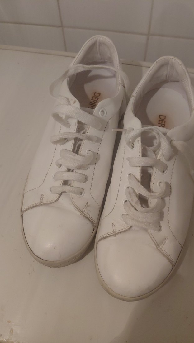 Beyaz Bağcıklı Kadın Sneaker - Görsel 3