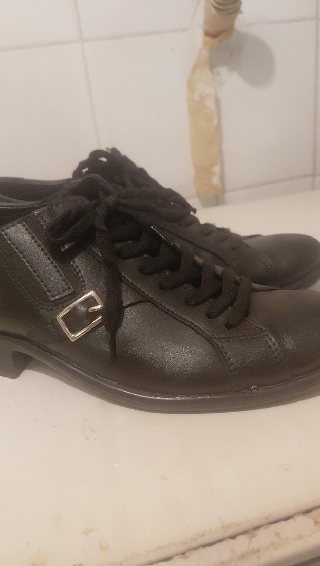 Siyah Gotik bayan Ayakkabı Bağcıkları - Görsel 5