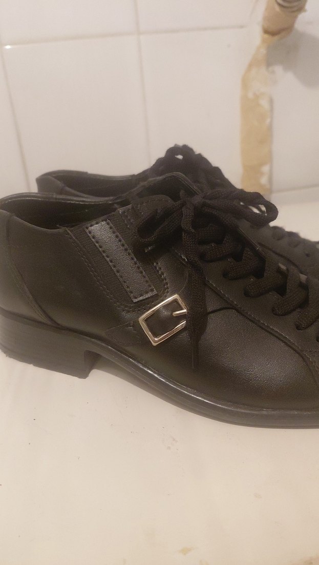 Siyah Gotik bayan Ayakkabı Bağcıkları - Görsel 4