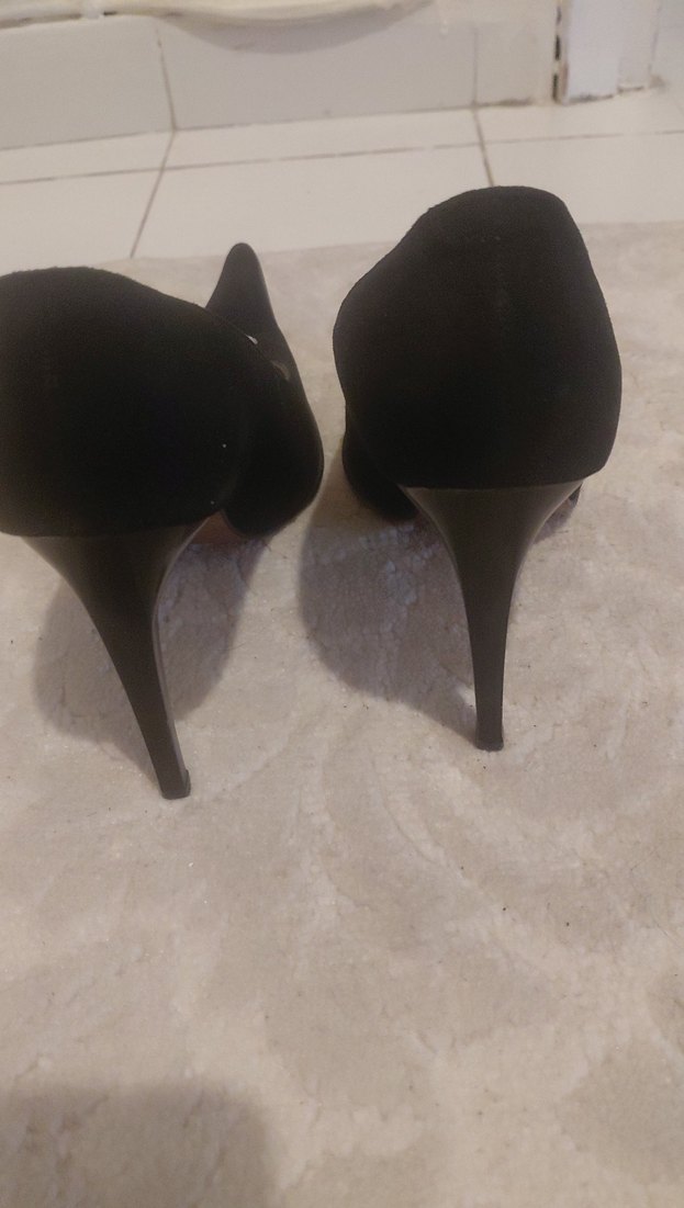 Siyah Payetli Kadın Stiletto - Görsel 5