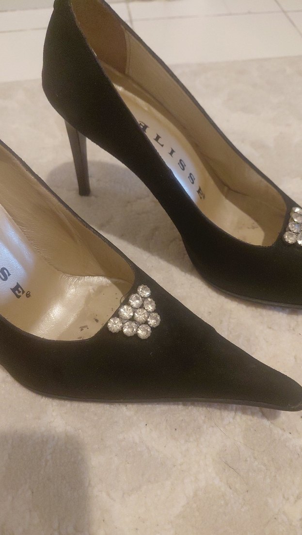 Siyah Payetli Kadın Stiletto - Görsel 4