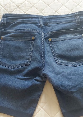 Parlak Mavi Mini Kadın Denim Şort - Görsel 6