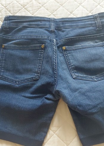 Parlak Mavi Mini Kadın Denim Şort - Görsel 5
