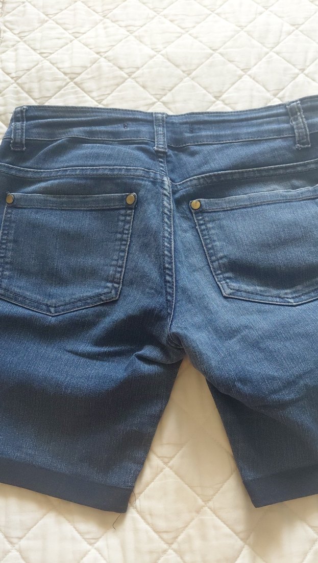 Parlak Mavi Mini Kadın Denim Şort - Görsel 5