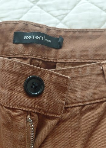 Düğmeli Kahverengi Erkek Pantolon - Görsel 2