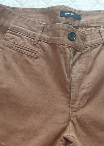 Düğmeli Kahverengi Erkek Pantolon - Görsel 4