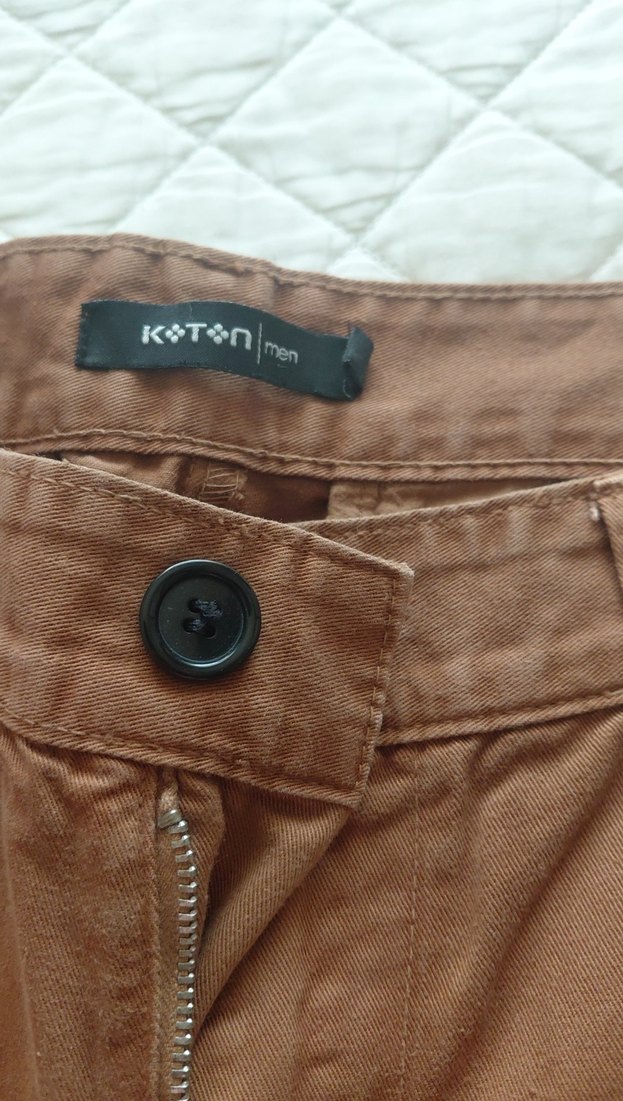 Düğmeli Kahverengi Erkek Pantolon - Görsel 2