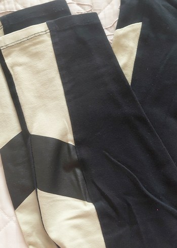 Kadın Beyaz Kısa Kollu Pamuk Tişört ve tayt takım - Görsel 5