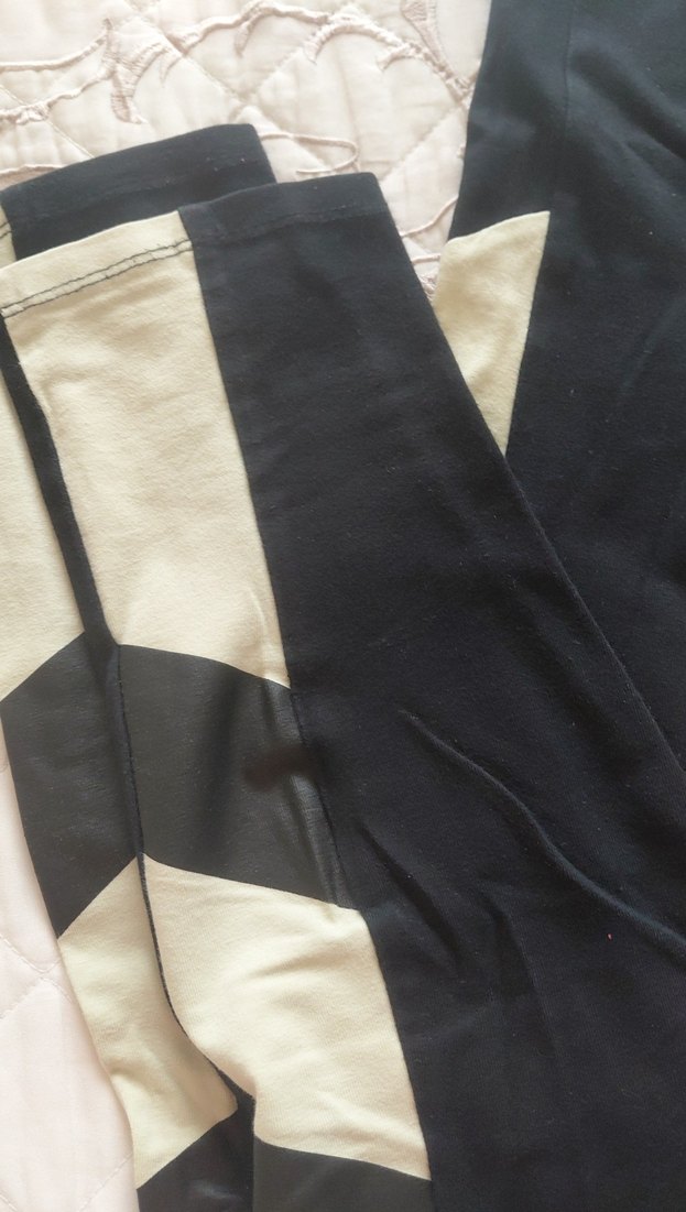 Kadın Beyaz Kısa Kollu Pamuk Tişört ve tayt takım - Görsel 5