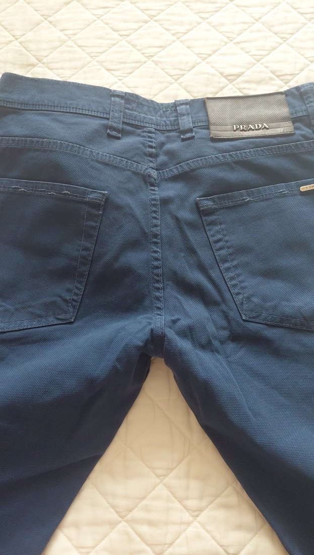 Prada Erkek Parlak Mavi Denim Pantolon - Görsel 5