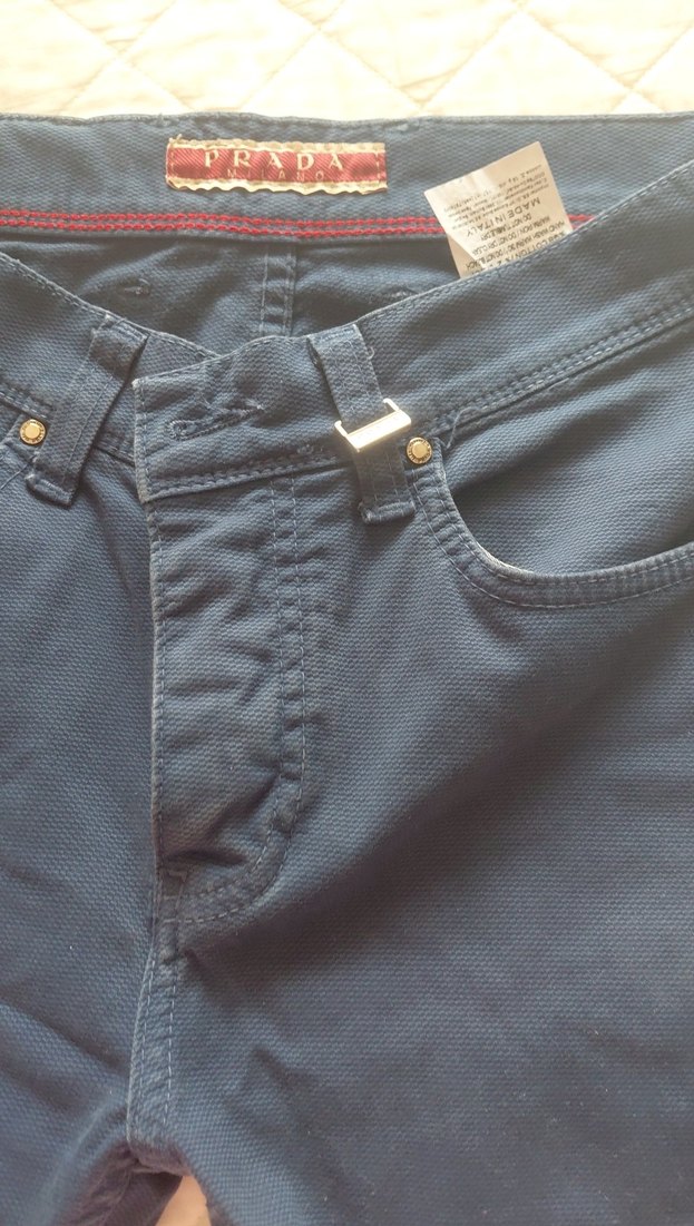 Prada Erkek Parlak Mavi Denim Pantolon - Görsel 4