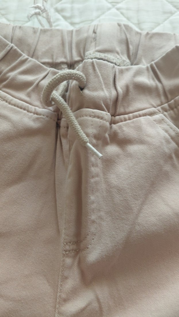 Bej erkek cocuk keten Bol Kesim Pantolon - Görsel 3