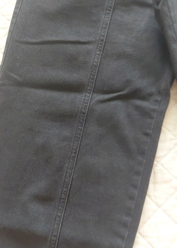 Siyah Loose Fit Midi Kadın Kot Pantolon - Görsel 5