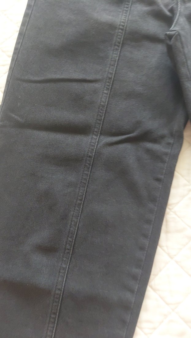 Siyah Loose Fit Midi Kadın Kot Pantolon - Görsel 5