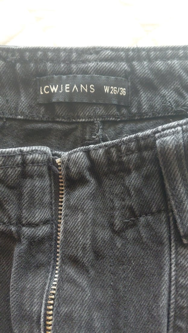 Siyah Loose Fit Midi Kadın Kot Pantolon - Görsel 2