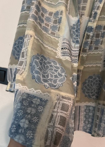 Urban Outfitters Bej Desenli Uzun Kollu Bohem Gömlek vintage