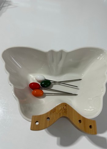 Beyaz Kelebek Şekilli meyve tabagi - Görsel 3