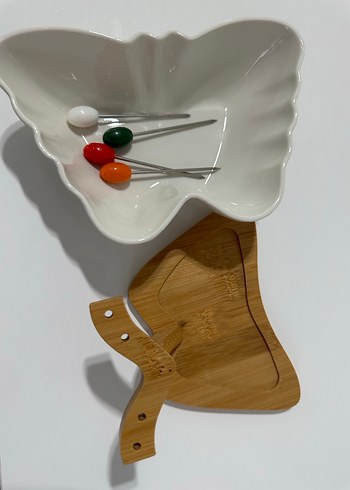 Beyaz Kelebek Şekilli meyve tabagi - Görsel 4